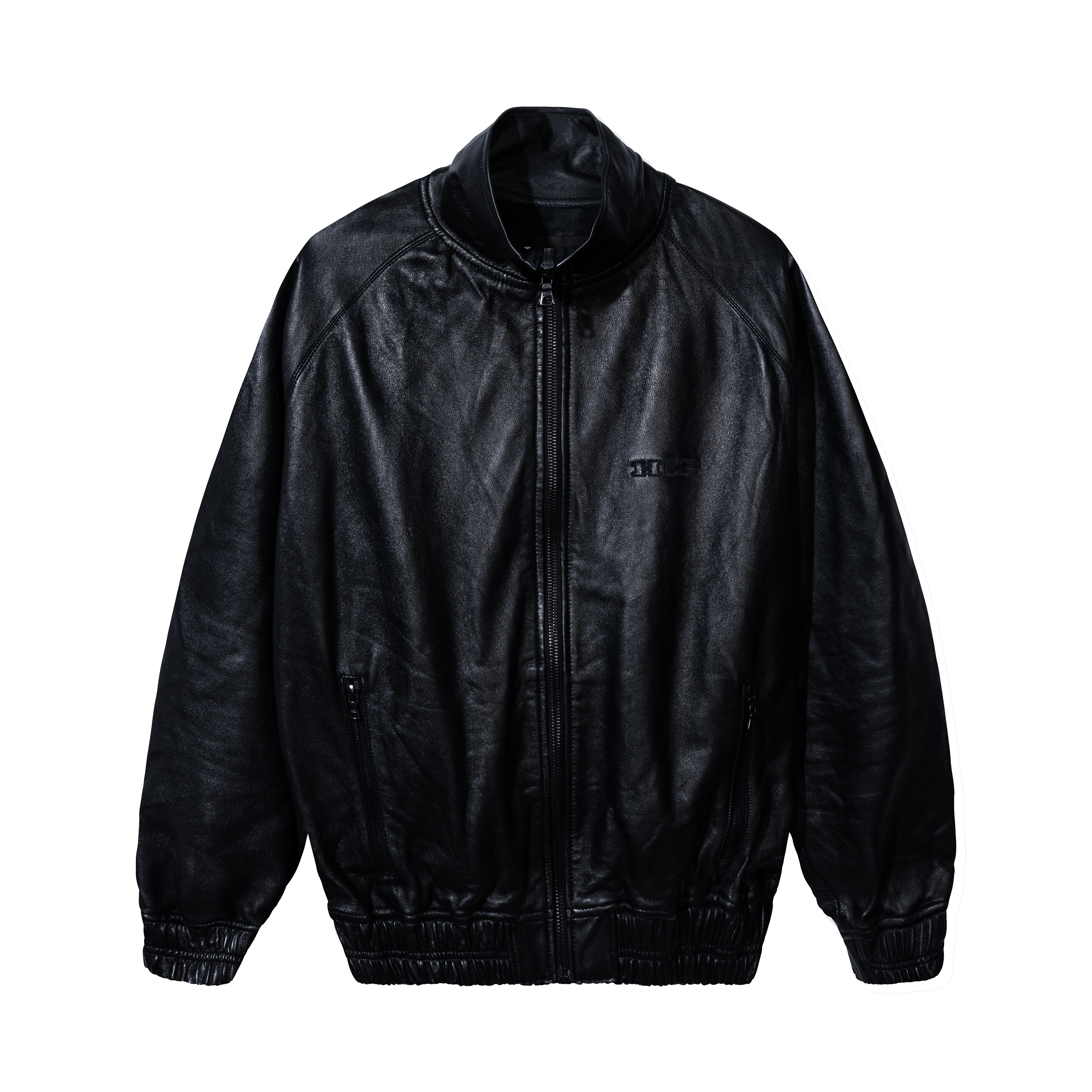 NOIR LEATHER TRACK JACKET