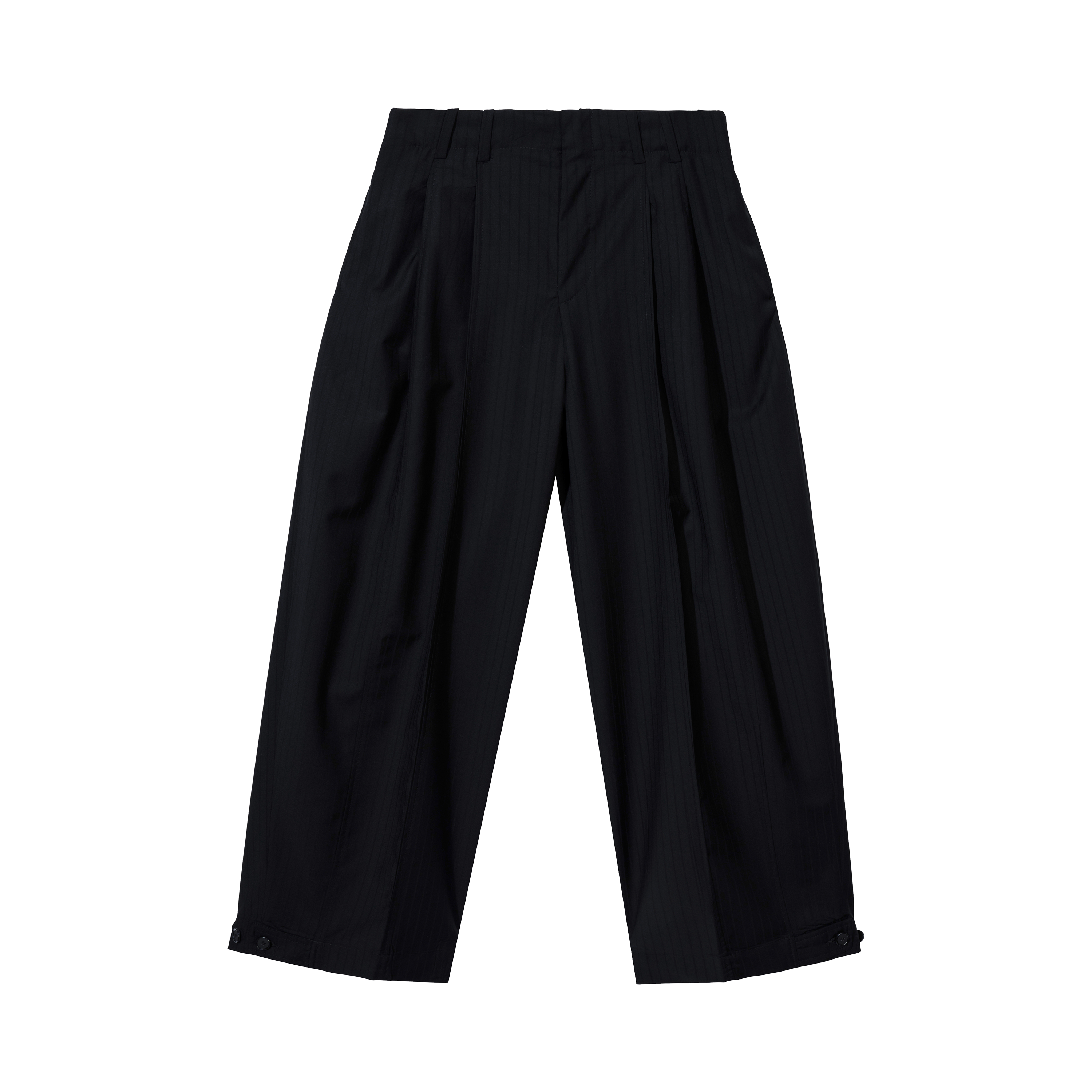 BLACK on BLACK PINSTRIPE TROUSERS