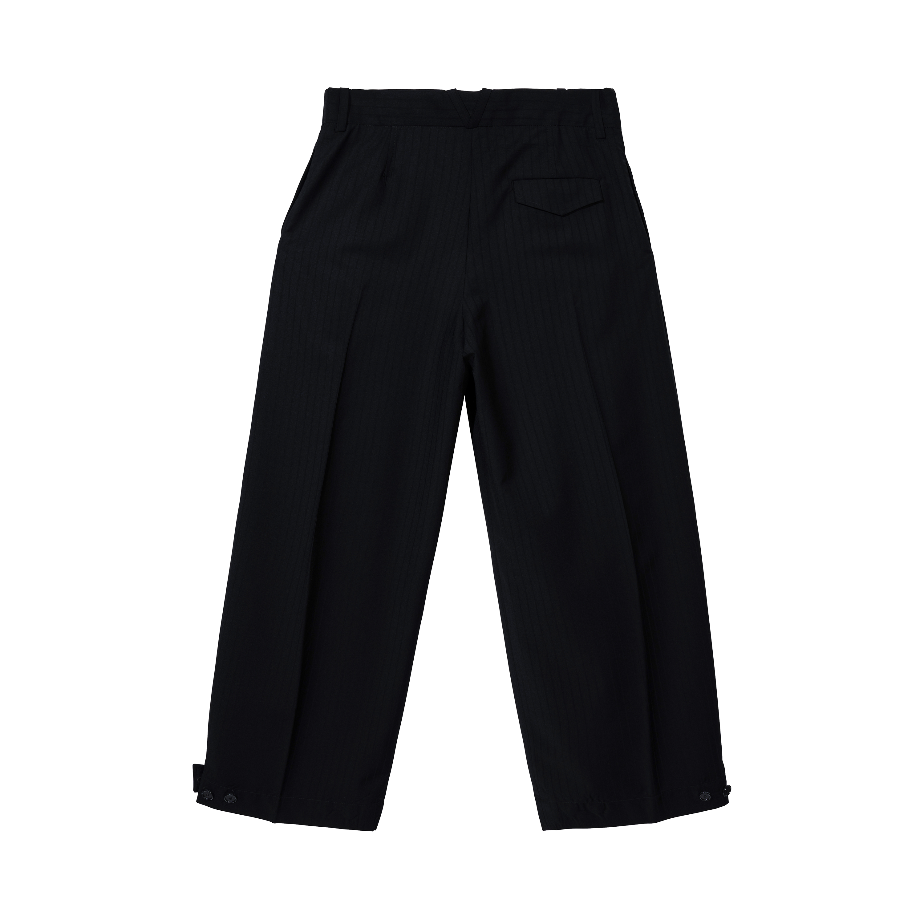 BLACK on BLACK PINSTRIPE TROUSERS