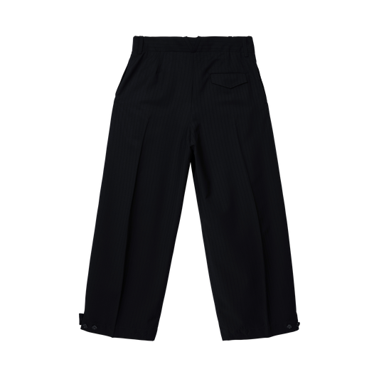 BLACK on BLACK PINSTRIPE TROUSERS