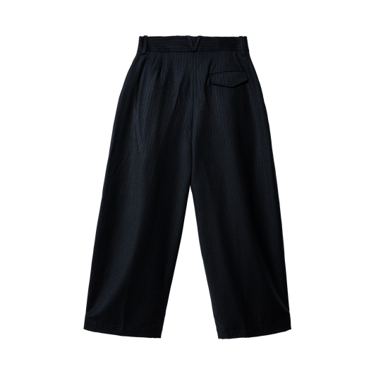 DARK GREY PINSTRIPE TROUSERS