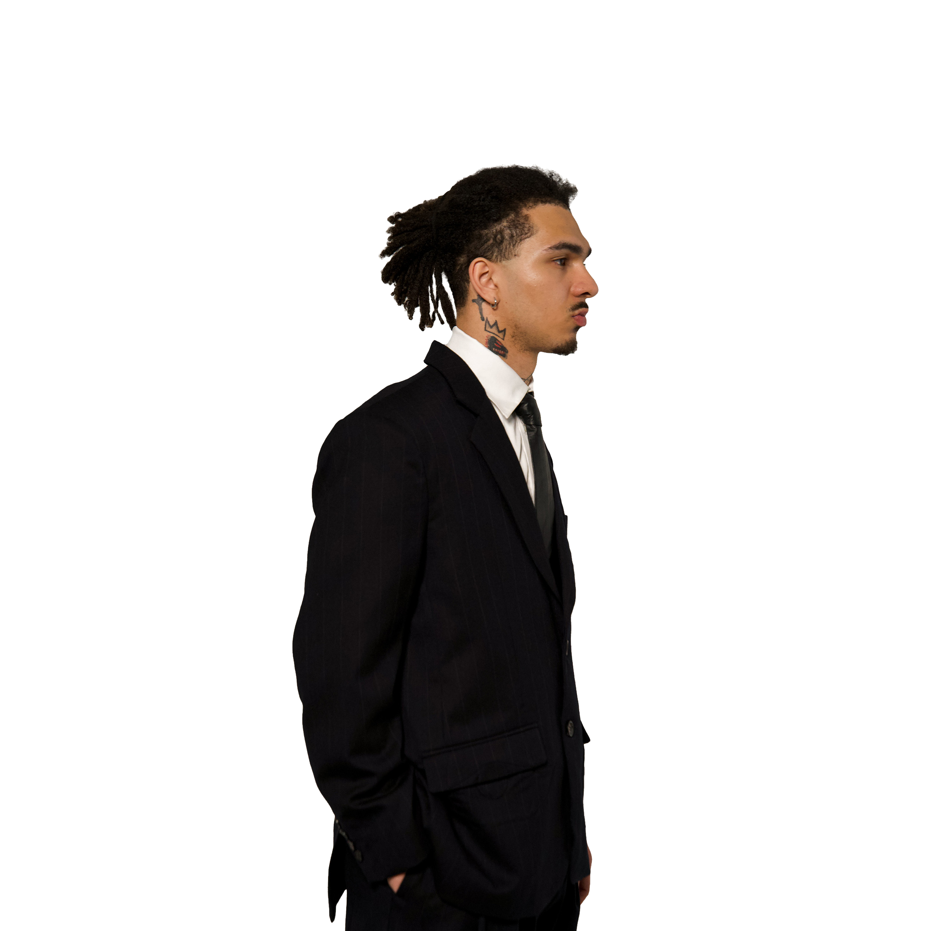 BLACK w/ GREY PINSTRIPE BLAZER