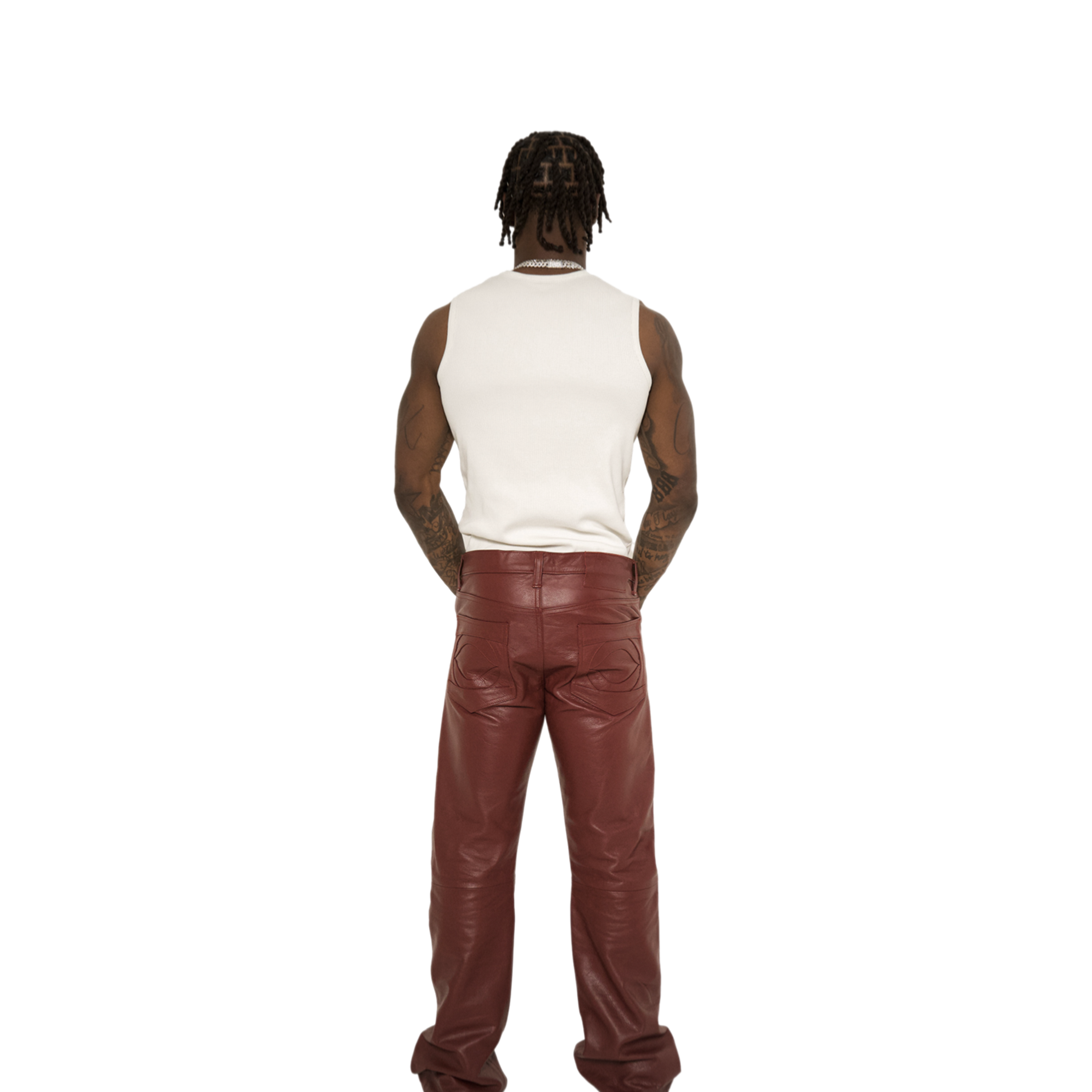 DD STRAIGHT LEG LEATHER PANTS