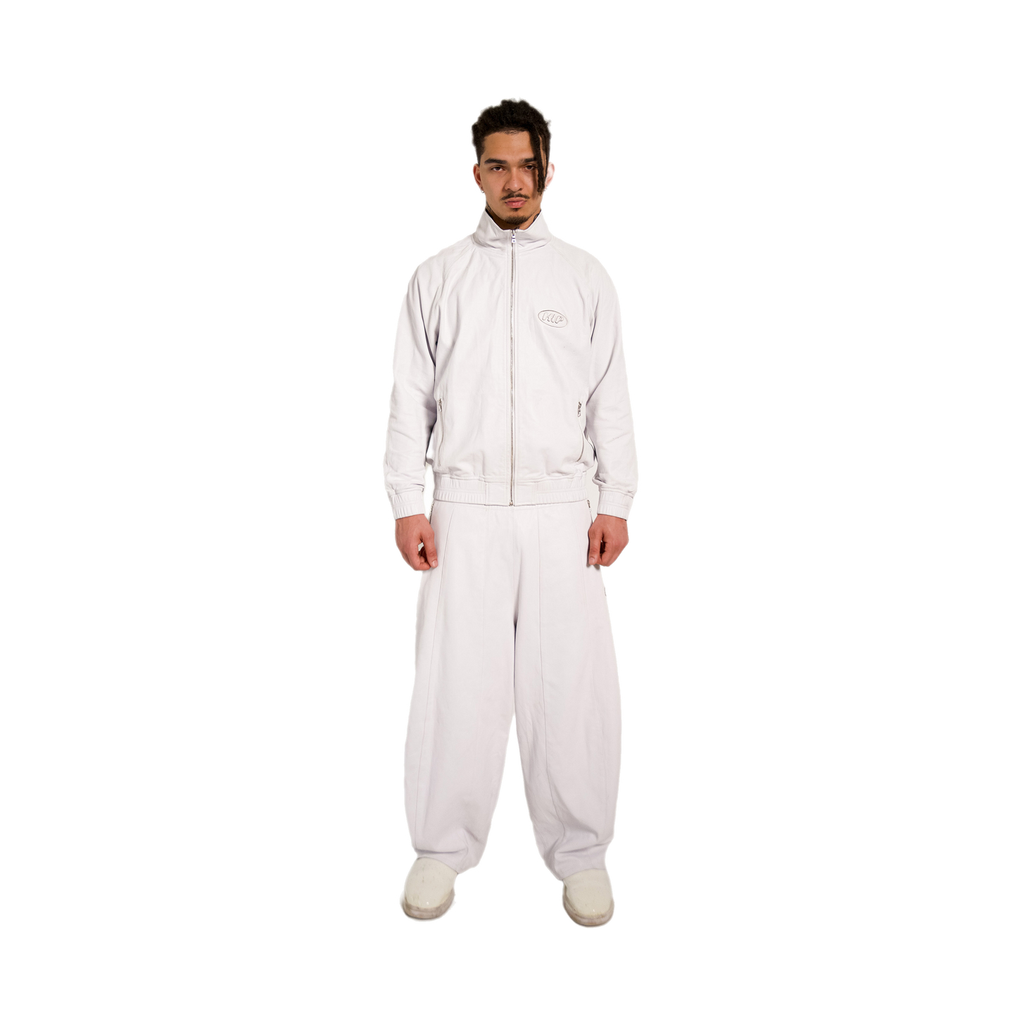 GLACE LEATHER TRACK PANTS