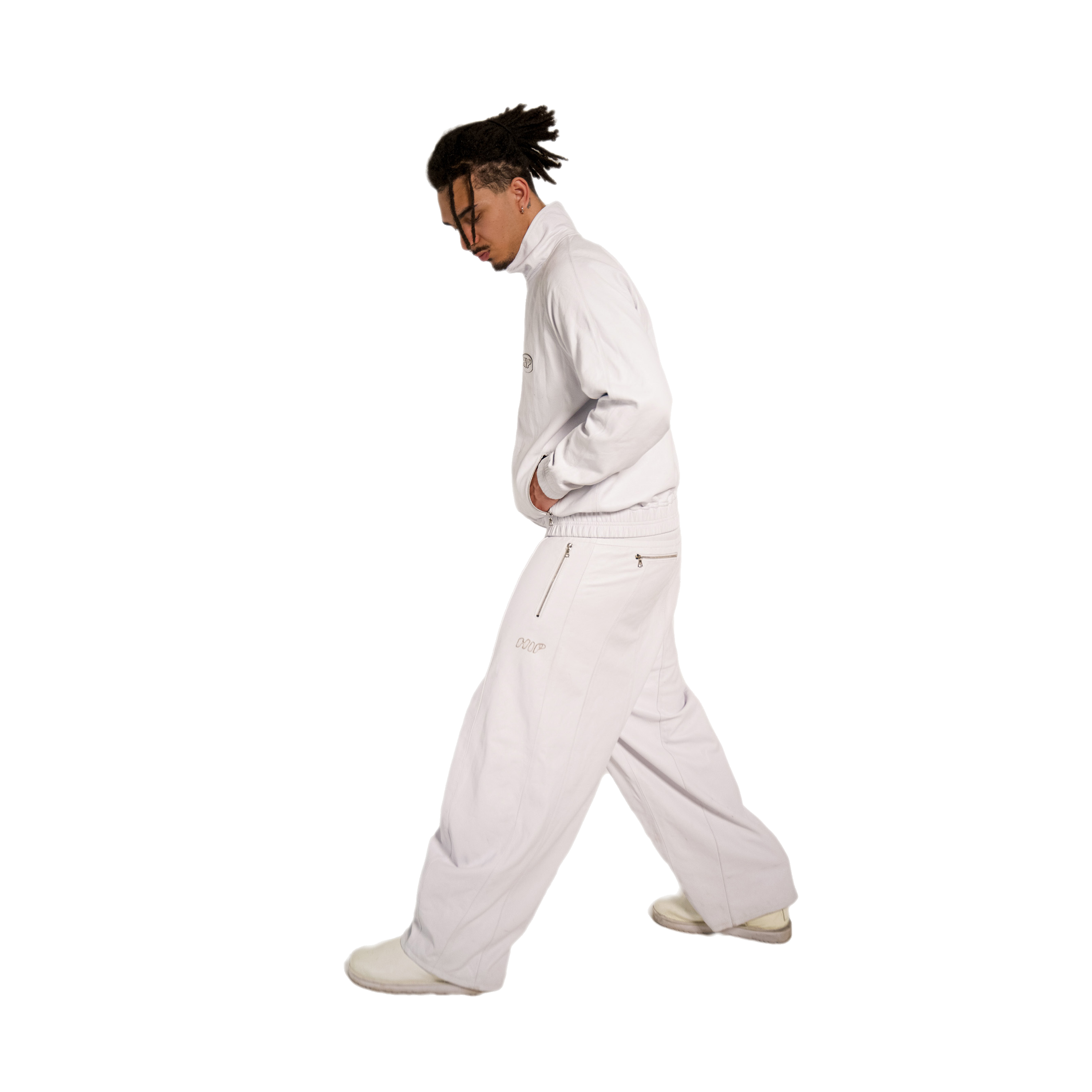 GLACE LEATHER TRACK PANTS
