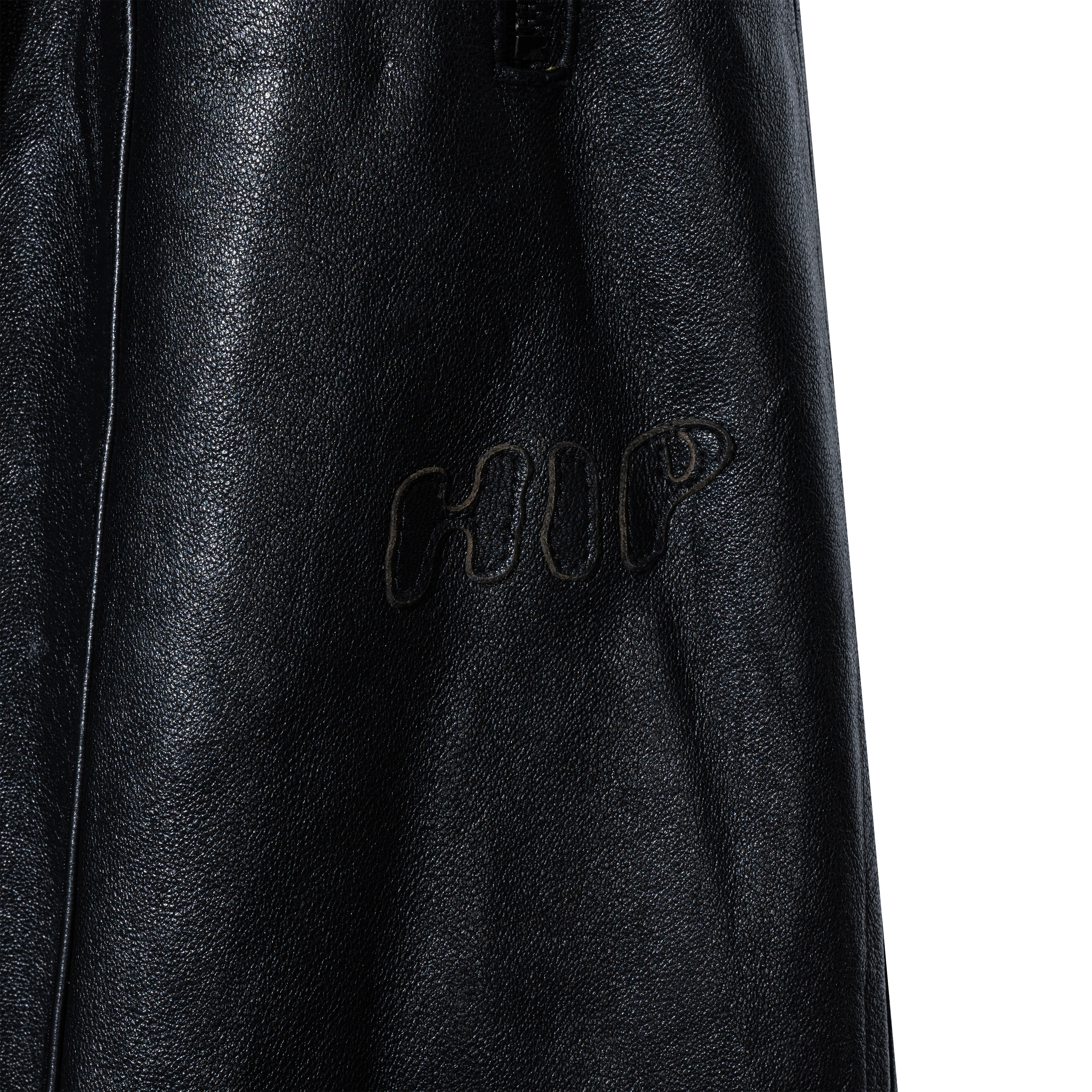 NOIR LEATHER TRACK PANTS
