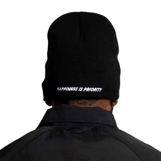 HAPPINESS IS PRIORITY TOQUE - NOIR