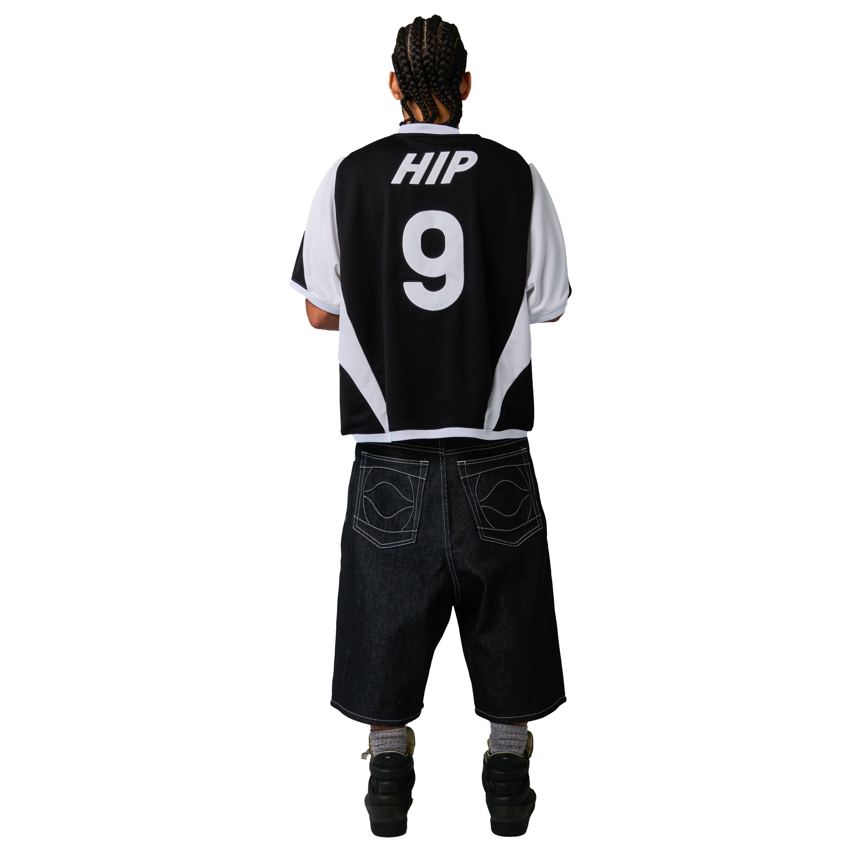 RAW BLACK DENIM SHORTS