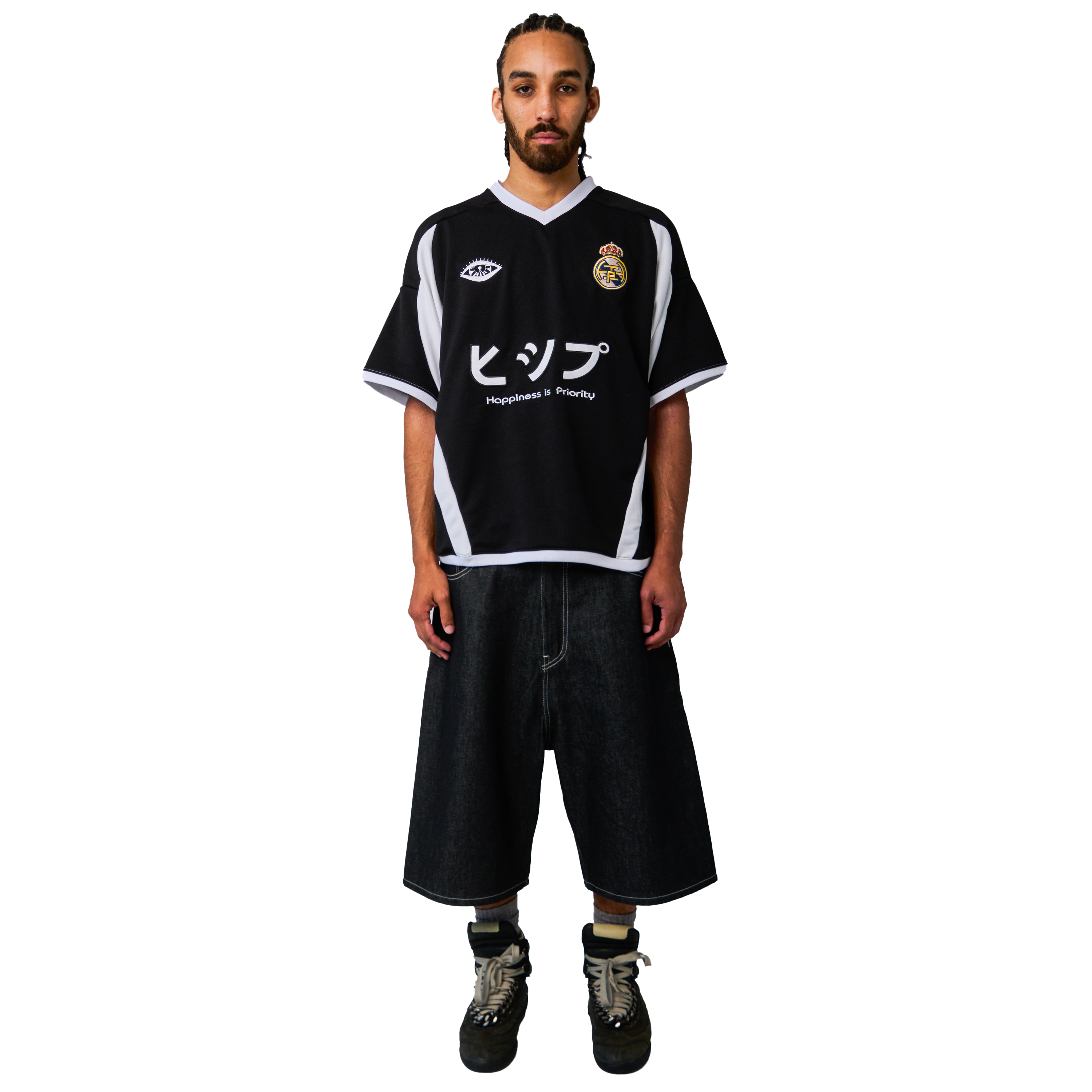 RAW BLACK DENIM SHORTS