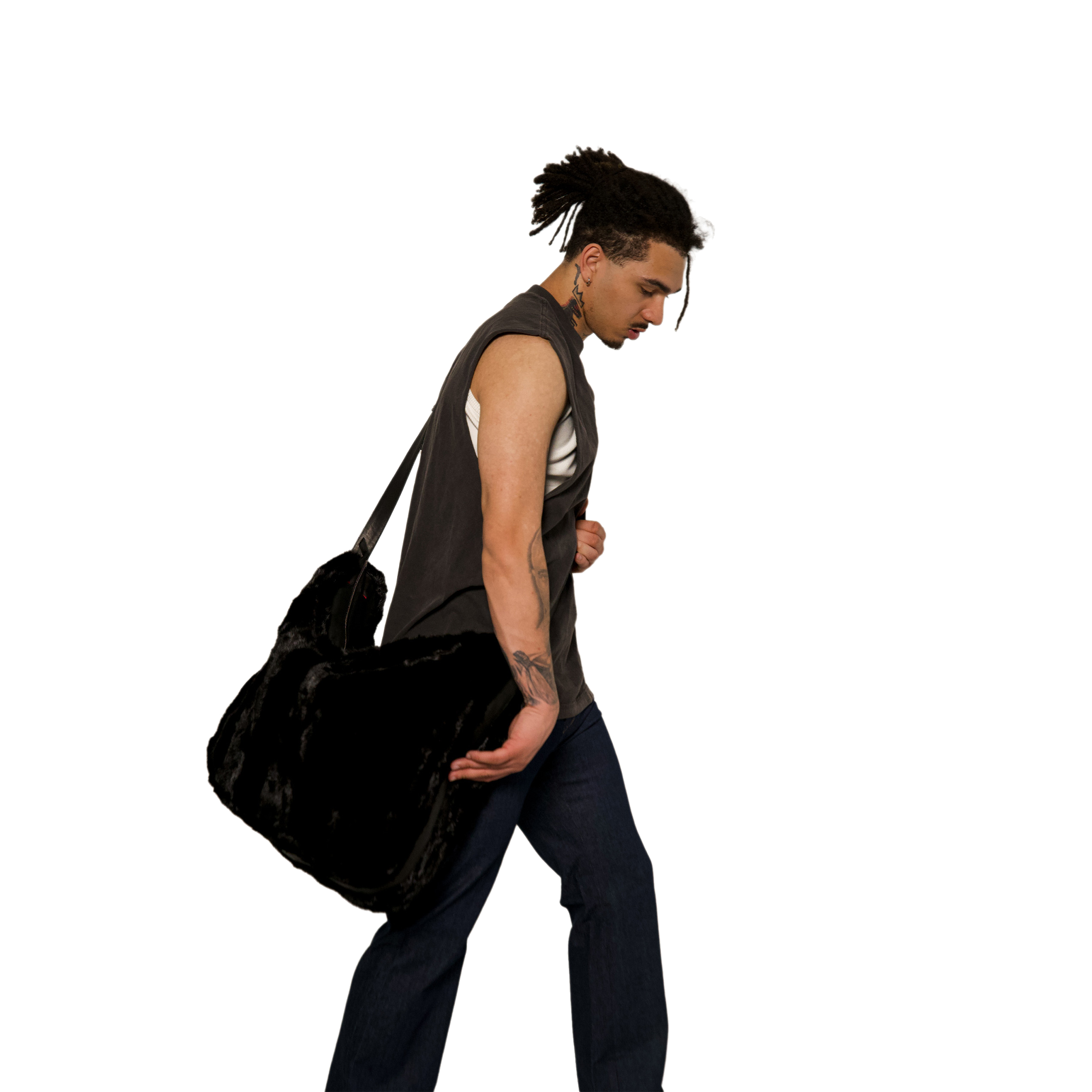 MINK SHOULDER BAG - BLACK