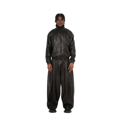 NOIR LEATHER TRACK JACKET