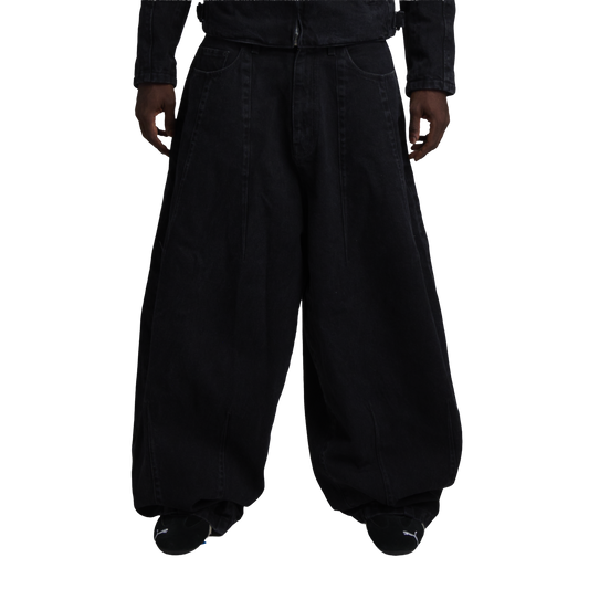 UNIFORM WIDE LEG DENIM - NOIR