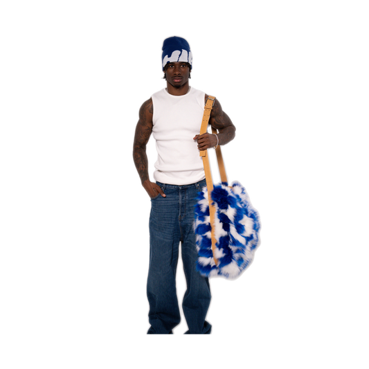 RABBIT SHOULDER BAG - BLUE & WHITE