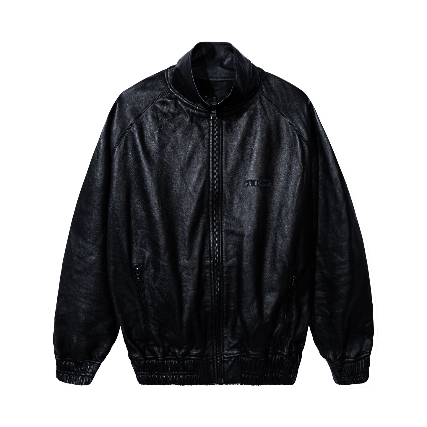 NOIR LEATHER TRACK JACKET
