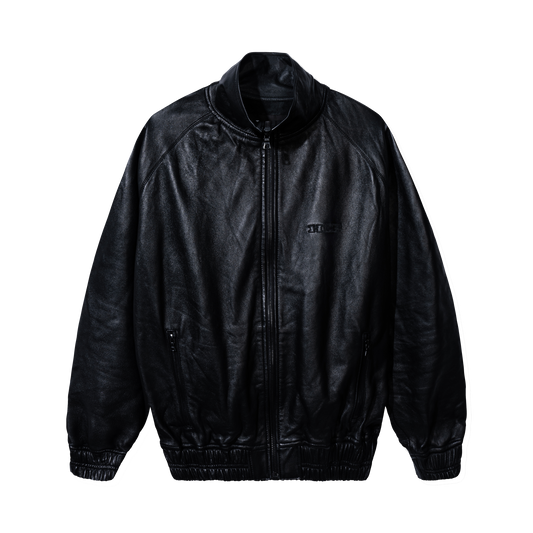 NOIR LEATHER TRACK JACKET