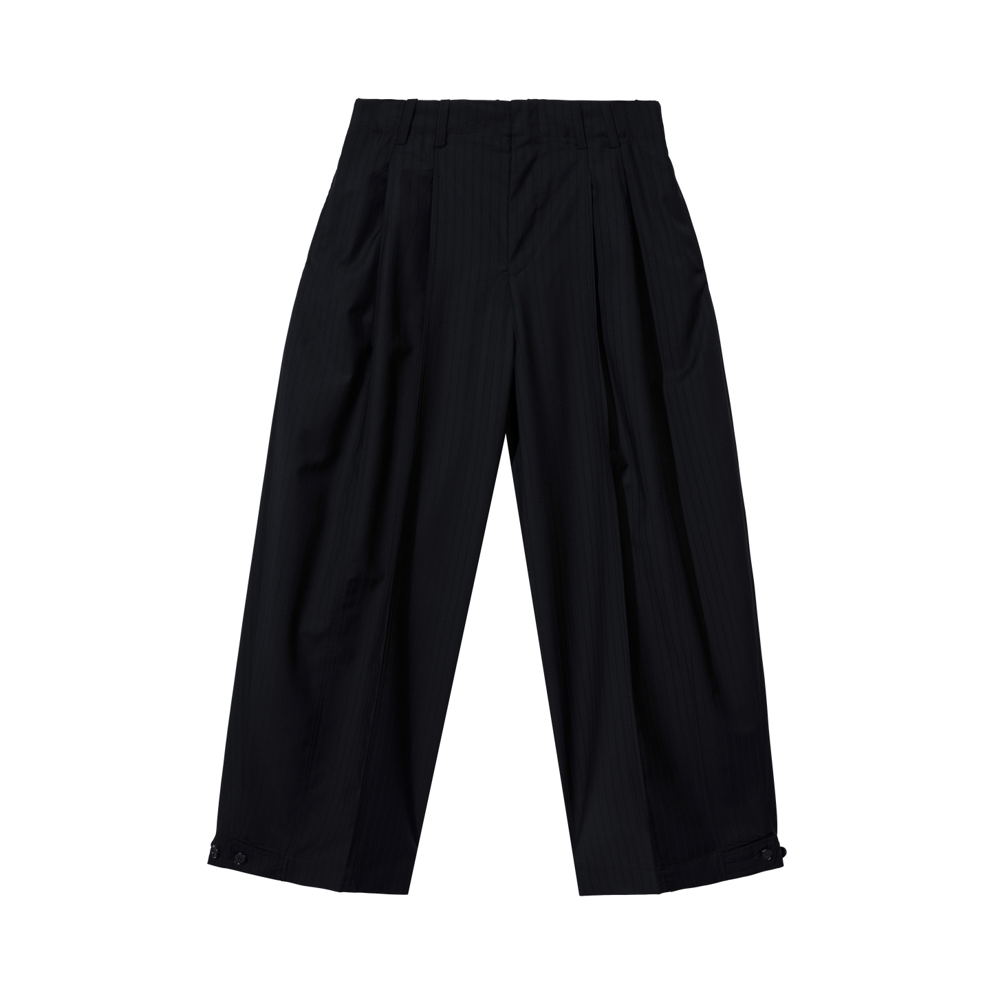 BLACK on BLACK PINSTRIPE TROUSERS