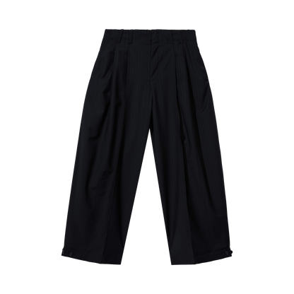 BLACK on BLACK PINSTRIPE TROUSERS