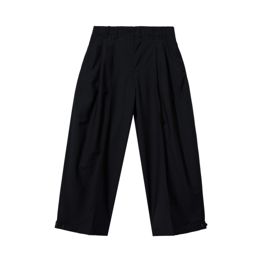 BLACK on BLACK PINSTRIPE TROUSERS