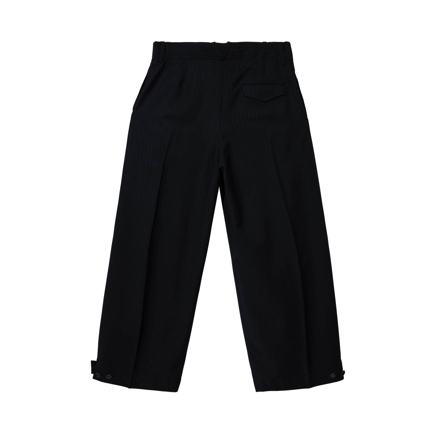 BLACK on BLACK PINSTRIPE TROUSERS