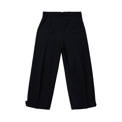 BLACK on BLACK PINSTRIPE TROUSERS