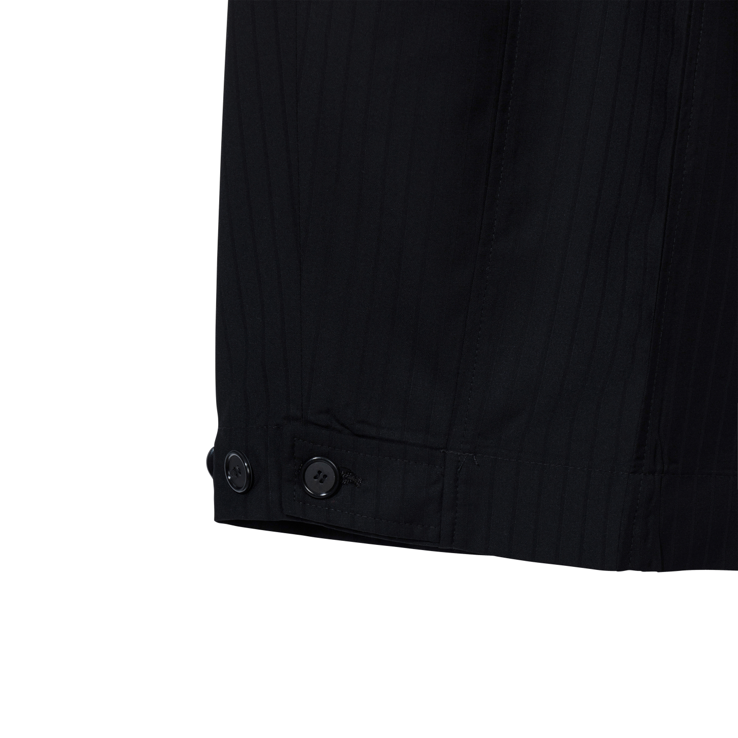 BLACK on BLACK PINSTRIPE TROUSERS