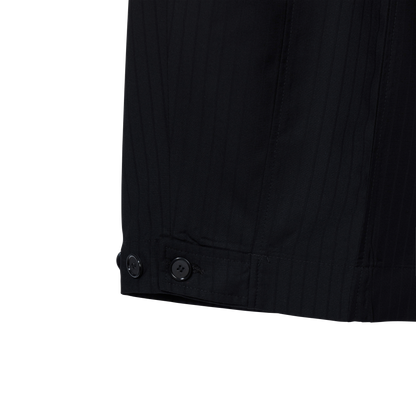 BLACK on BLACK PINSTRIPE TROUSERS