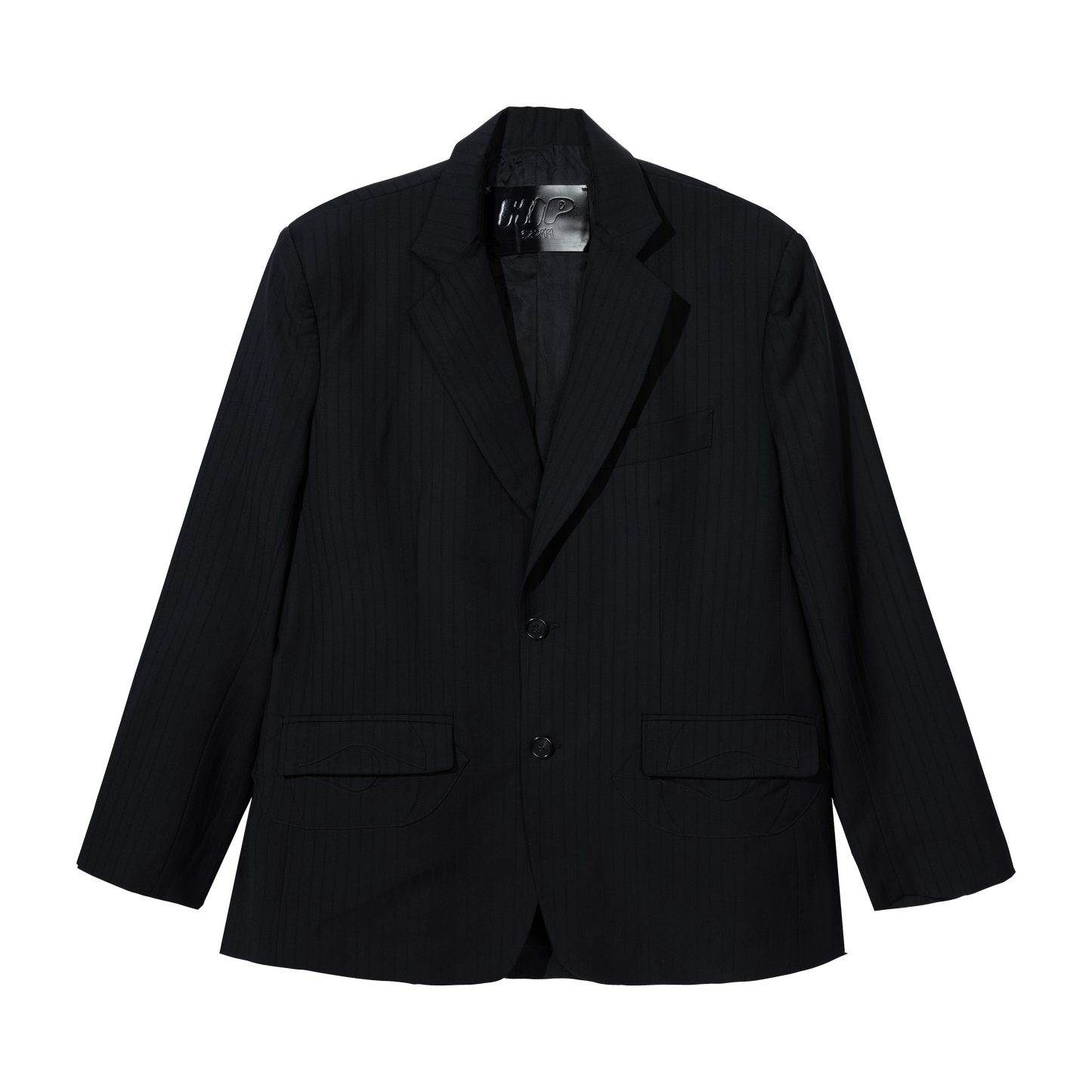 BLACK on BLACK PINSTRIPE BLAZER