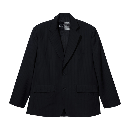BLACK on BLACK PINSTRIPE BLAZER