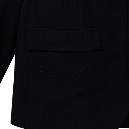 BLACK on BLACK PINSTRIPE BLAZER