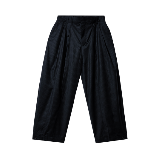 DARK GREY PINSTRIPE TROUSERS