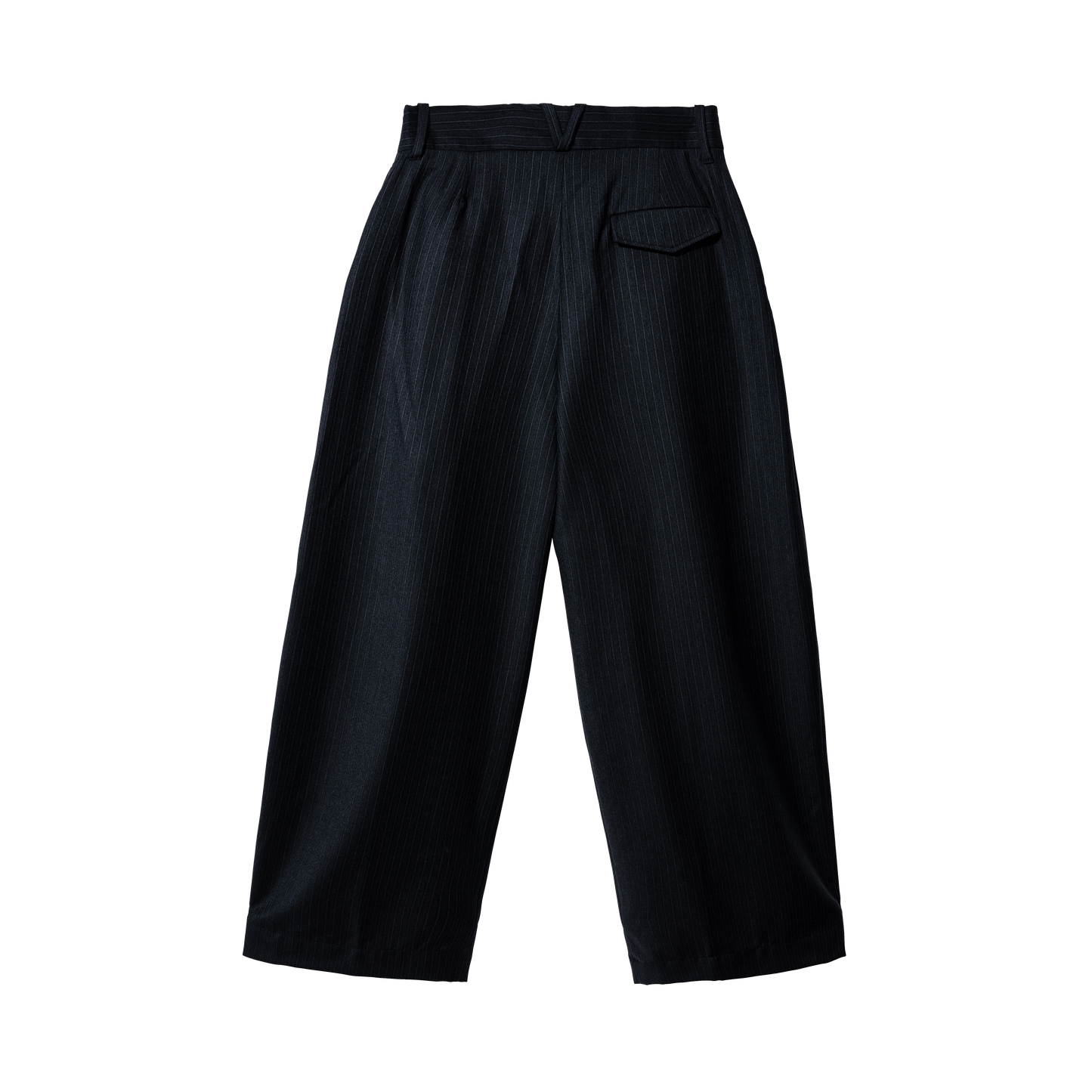 DARK GREY PINSTRIPE TROUSERS