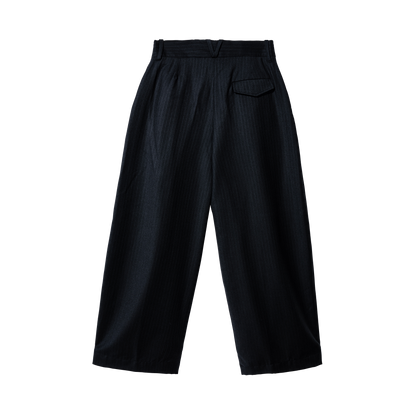 DARK GREY PINSTRIPE TROUSERS