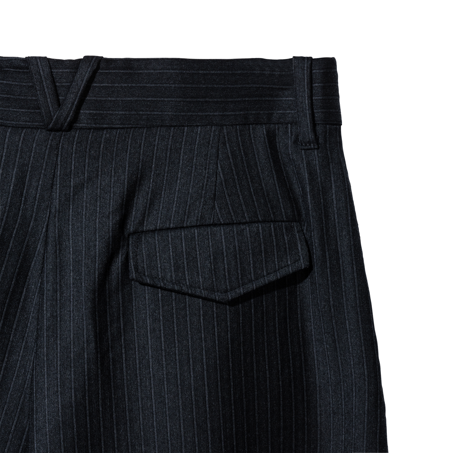 DARK GREY PINSTRIPE TROUSERS
