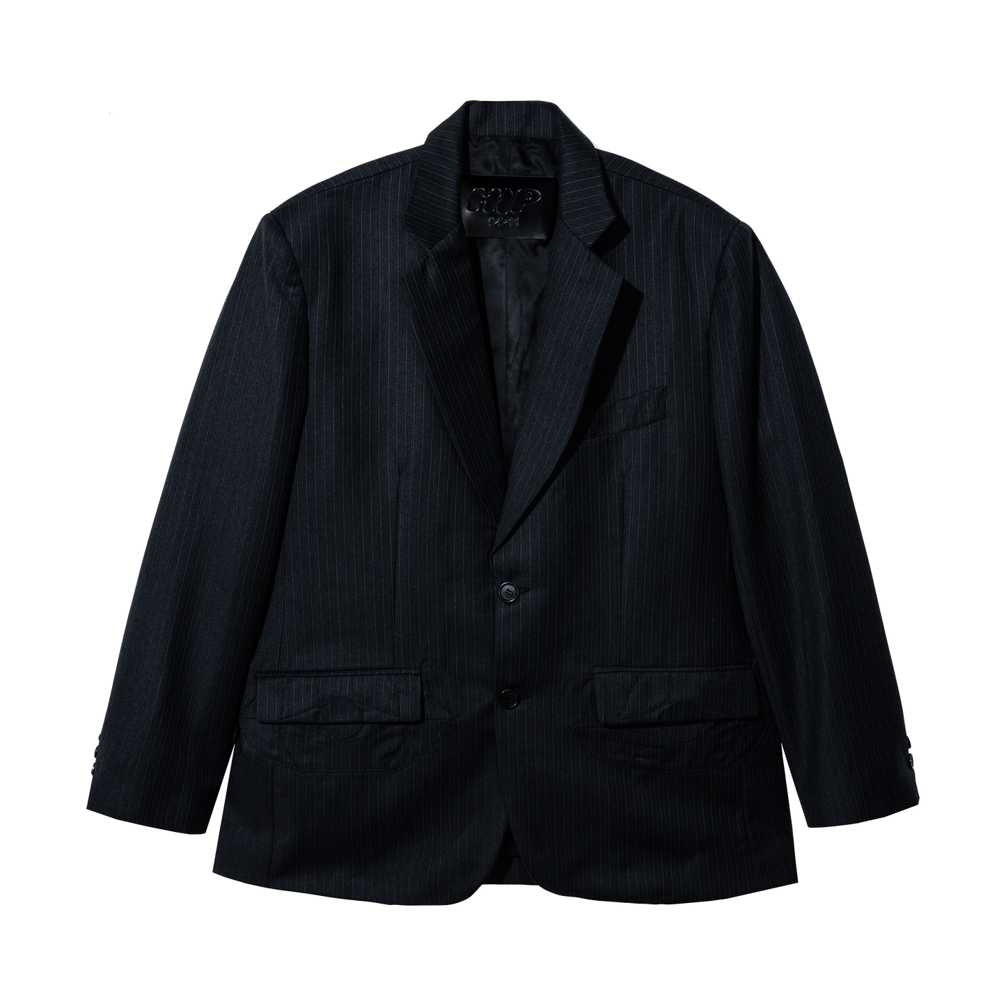 DARK GREY PINSTRIPE BLAZER