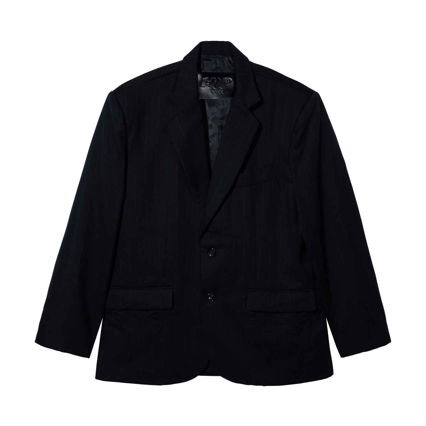 BLACK w/ GREY PINSTRIPE BLAZER