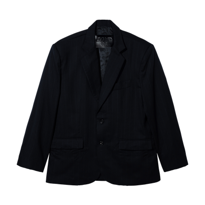 BLACK w/ GREY PINSTRIPE BLAZER