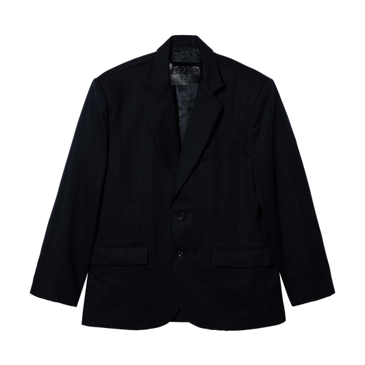 BLACK w/ GREY PINSTRIPE BLAZER