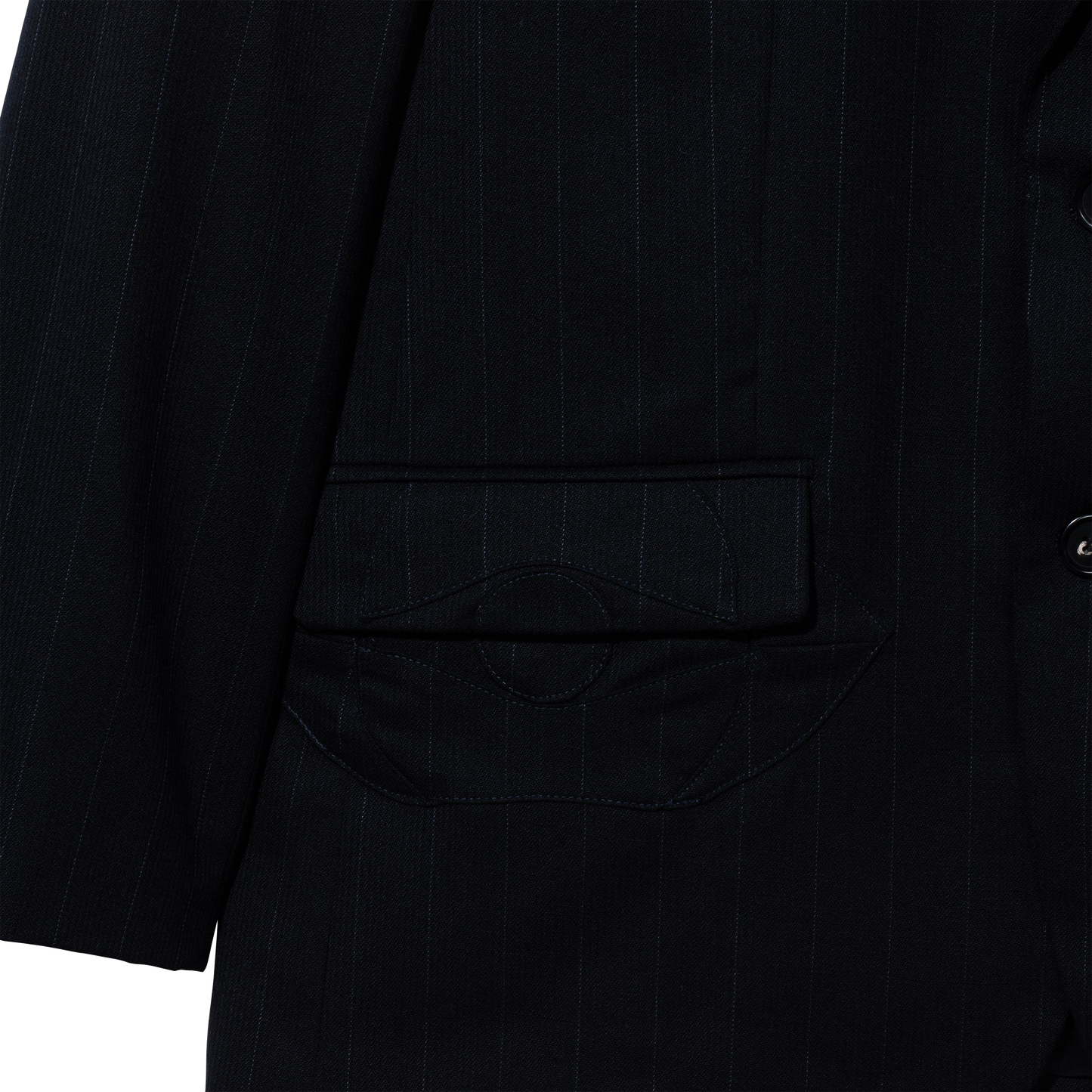 BLACK w/ GREY PINSTRIPE BLAZER