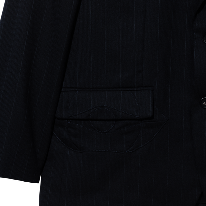 BLACK w/ GREY PINSTRIPE BLAZER