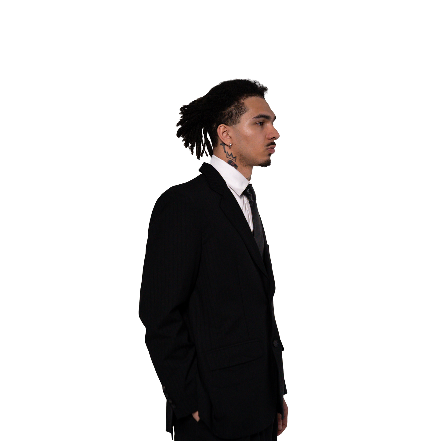 BLACK on BLACK PINSTRIPE BLAZER