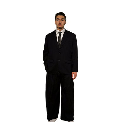 BLACK w/ GREY PINSTRIPE BLAZER