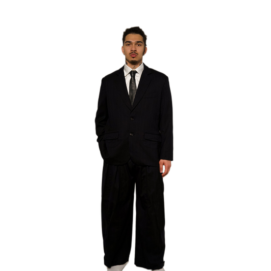 BLACK w/ GREY PINSTRIPE BLAZER