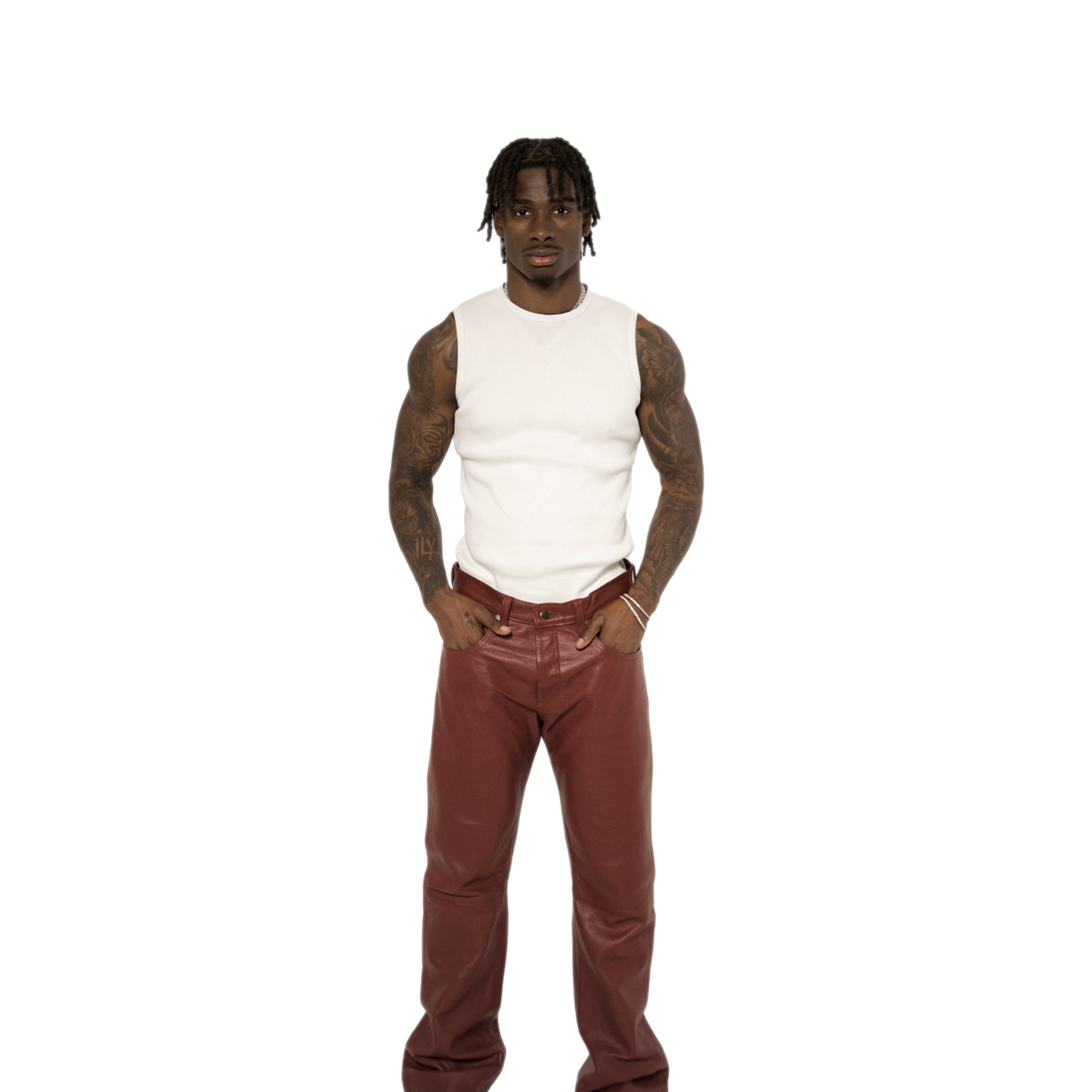 DD STRAIGHT LEG LEATHER PANTS