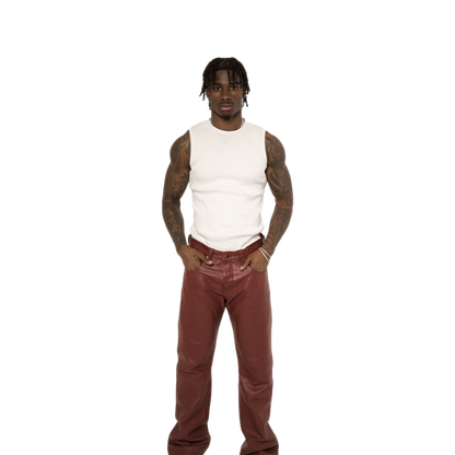 DD STRAIGHT LEG LEATHER PANTS