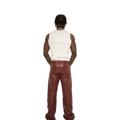 DD STRAIGHT LEG LEATHER PANTS