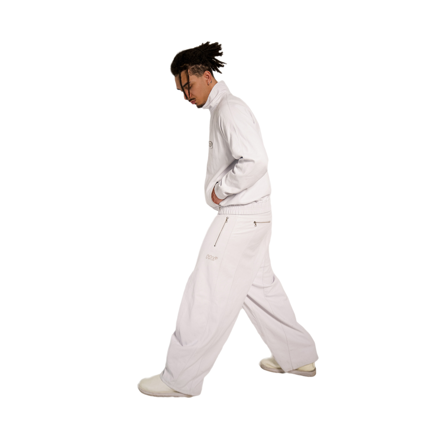 GLACE LEATHER TRACK PANTS