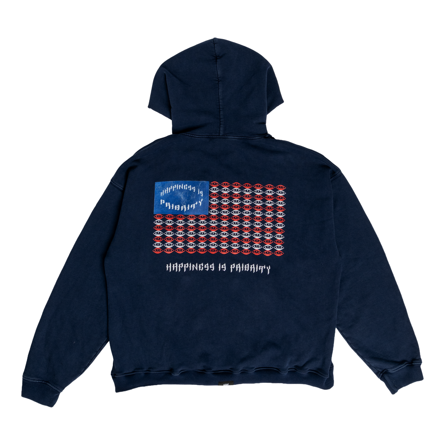 GRUNGE AMERICA ZIP HOODIE - VINTAGE BLUE