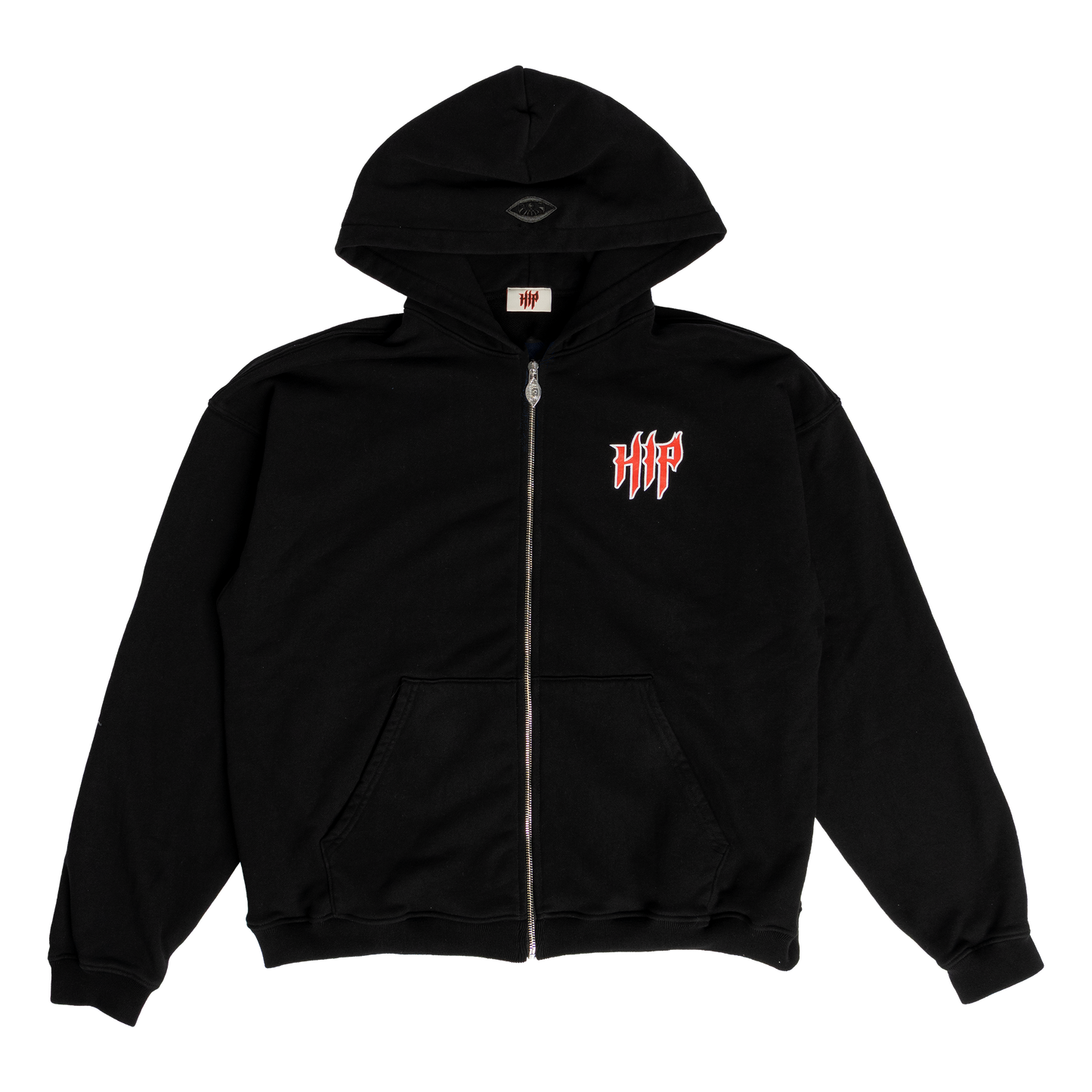 GRUNGE CORE ZIP HOODIE BLACK/RED