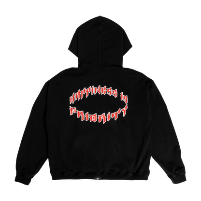 GRUNGE CORE ZIP HOODIE BLACK/RED