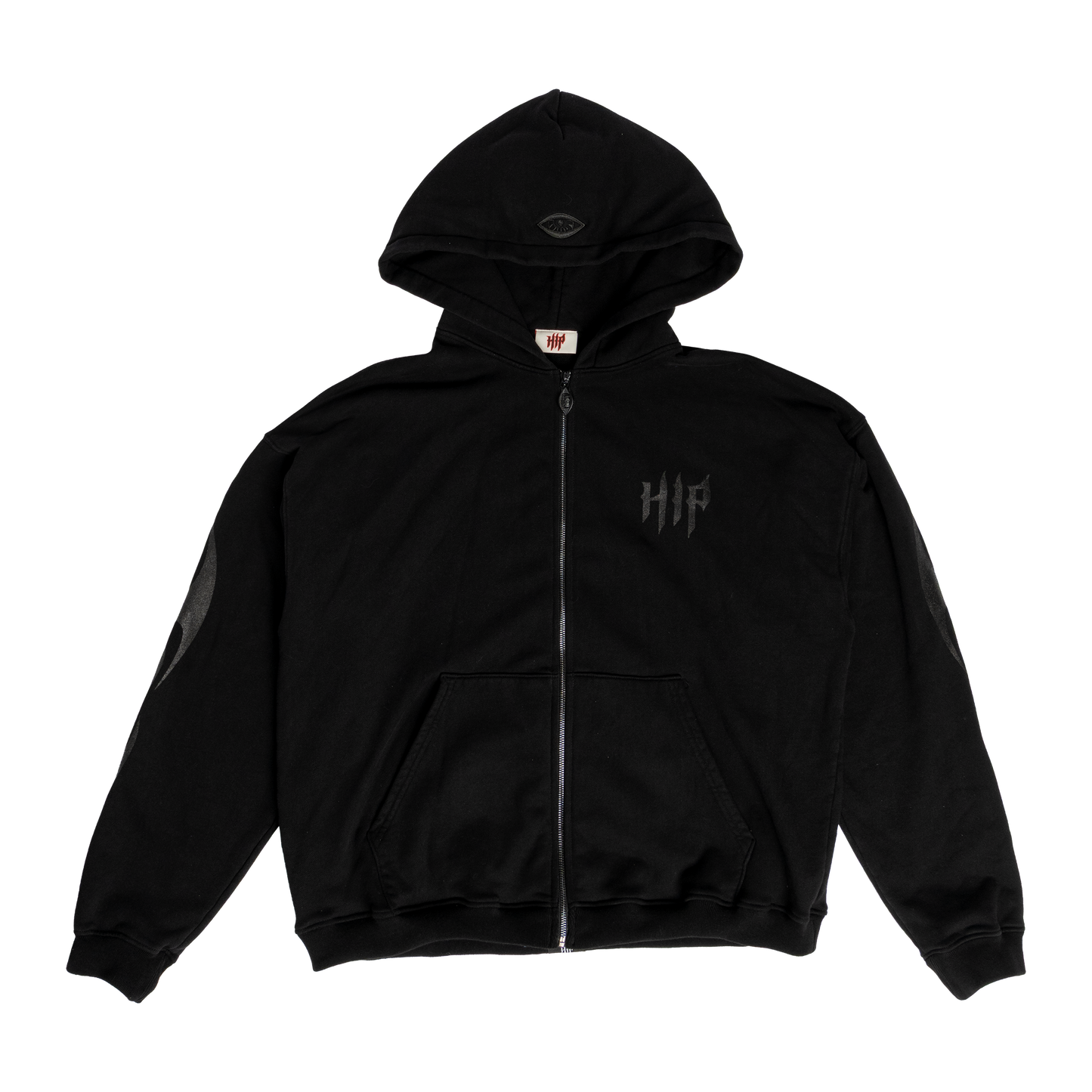 GRUNGE FLAME ZIP HOODIE - NOIR